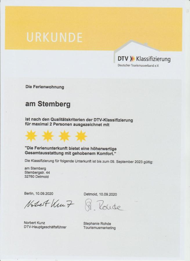 Ferienwohnung Am Stemberg 代特莫尔德 外观 照片